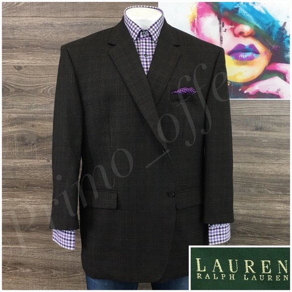 Ralph‎ Lauren Mens Blazer Sport Coat Two Button Wool Jacket 50R Casual Suits - Picture 1 of 13